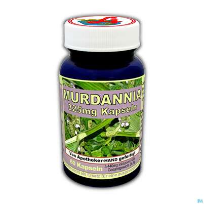 Sie sehen eine Packung Murdannia Kapseln 325mg 60st, Produktbild: 02 Murdannia Kapseln 325mg 60st, A-Nr.: 4540041 - 02