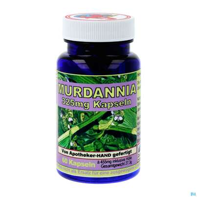 Sie sehen eine Packung Murdannia Kapseln 325mg 60st, Produktbild: 04 Murdannia Kapseln 325mg 60st, A-Nr.: 4540041 - 04