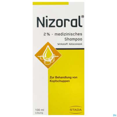 Sie sehen eine Packung Nizoral medizinisches Shampoo 2%, 100 Milliliter, Produktbild: 01 Nizoral medizinisches Shampoo 2%, 100 Milliliter, A-Nr.: 1444288 - 01