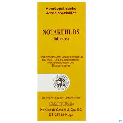 Sie sehen eine Packung NOTAKEHL D 5 TBL, 20 Stück, Produktbild: 01 NOTAKEHL D 5 TBL, 20 Stück, A-Nr.: 1532897 - 01