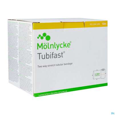 Sie sehen eine Packung Schlauchverband Tubifast Elast.gazeverband Gelb F Kopf,oberschenk. Kinderkoerper 10m, Produktbild: 02 Schlauchverband Tubifast Elast.gazeverband Gelb F Kopf,oberschenk. Kinderkoerper 10m, A-Nr.: 1652638 - 02