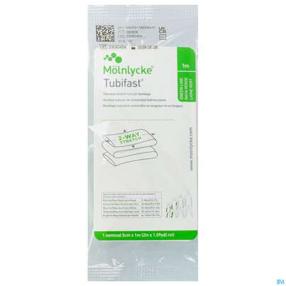 Sie sehen eine Packung Schlauchverband Tubifast Elast.gazeverband Gruen F Mittl. Koerper- Teile 1m, Produktbild: 01 Schlauchverband Tubifast Elast.gazeverband Gruen F Mittl. Koerper- Teile 1m, A-Nr.: 0866550 - 01