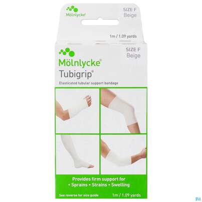 Sie sehen eine Packung Schlauchverband Tubigrip Bandagen F 10cm Erwachsene.bein,gelenke Hautfarben Gr 1m, Produktbild: 01 Schlauchverband Tubigrip Bandagen F 10cm Erwachsene.bein,gelenke Hautfarben Gr 1m, A-Nr.: 0190957 - 01
