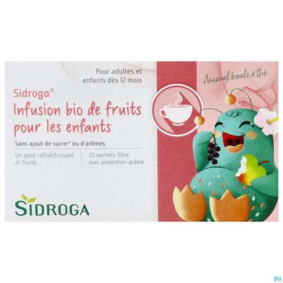 Sie sehen eine Packung Sidroga Bio Kinder-Früchtetee, 20 Stück, Produktbild: 01 Sidroga Bio Kinder-Früchtetee, 20 Stück, A-Nr.: 2026825 - 01