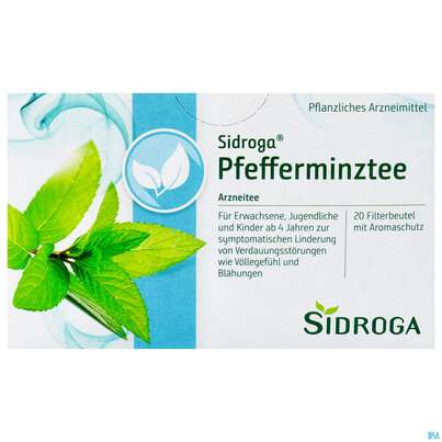 Sie sehen eine Packung Sidroga Pfefferminztee, 20 Stück, Produktbild: 01 Sidroga Pfefferminztee, 20 Stück, A-Nr.: 2429339 - 01