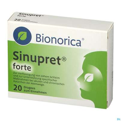 Sie sehen eine Packung SINUPRET DRG FTE, 20 Stück, Produktbild: 02 SINUPRET DRG FTE, 20 Stück, A-Nr.: 1343452 - 02