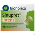 Sie sehen eine Packung SINUPRET INTENS UEBERZ.TBL, 20 Stück, Produktbild: 01 SINUPRET INTENS UEBERZ.TBL, 20 Stück, A-Nr.: 4206514 - 01