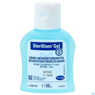 Sie sehen eine Packung STERILLIUM GEL, 50 Milliliter, Produktbild: 01 STERILLIUM GEL, 50 Milliliter, A-Nr.: 3792065 - 01