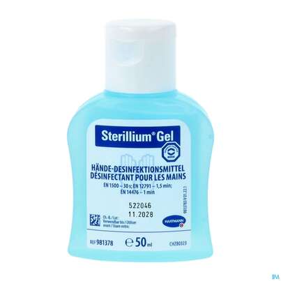 Sie sehen eine Packung STERILLIUM GEL, 50 Milliliter, Produktbild: 02 STERILLIUM GEL, 50 Milliliter, A-Nr.: 3792065 - 02