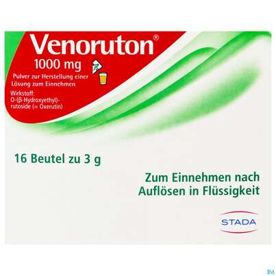 Sie sehen eine Packung VENORUTON PLV 1000MG BTL, 16 Stück, Produktbild: 01 VENORUTON PLV 1000MG BTL, 16 Stück, A-Nr.: 2439071 - 01