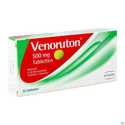 Sie sehen eine Packung VENORUTON TBL 500MG, 30 Stück, Produktbild: 02 VENORUTON TBL 500MG, 30 Stück, A-Nr.: 1314723 - 02