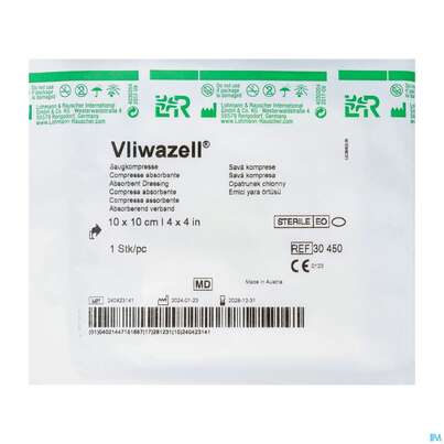 Sie sehen eine Packung VLIWAZELL ST 10X10CM, 1 Stück, Produktbild: 02 VLIWAZELL ST 10X10CM, 1 Stück, A-Nr.: 0477328 - 02