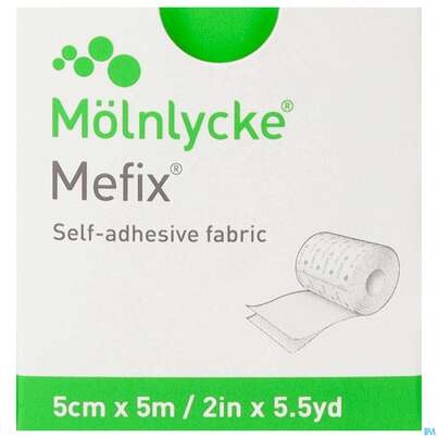 Sie sehen eine Packung Fixierverband Mefix 5mx 5cm 1st, Produktbild: 01 Fixierverband Mefix 5mx 5cm 1st, A-Nr.: 3322661 - 01