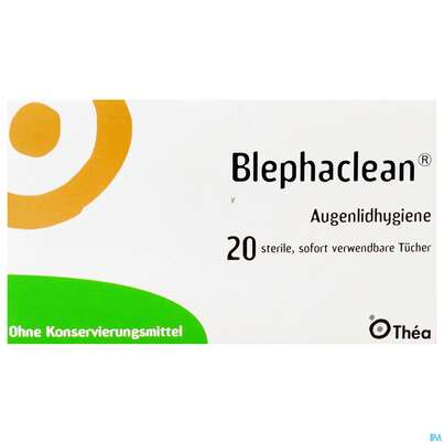 Sie sehen eine Packung BLEPHACLEAN PFL.TUE ST, 20 Stück, Produktbild: 01 BLEPHACLEAN PFL.TUE ST, 20 Stück, A-Nr.: 3035648 - 01