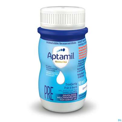 Sie sehen eine Packung Aptamil Milch-fertignahrung Pronutra Pre Fluessig 90ml 24st, Produktbild: 01 Aptamil Milch-fertignahrung Pronutra Pre Fluessig 90ml 24st, A-Nr.: 4136883 - 01