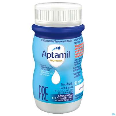 Sie sehen eine Packung Aptamil Milch-fertignahrung Pronutra Pre Fluessig 90ml 24st, Produktbild: 02 Aptamil Milch-fertignahrung Pronutra Pre Fluessig 90ml 24st, A-Nr.: 4136883 - 02