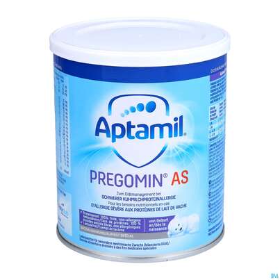 Sie sehen eine Packung Aptamil Spezialnahrung Pregomin As 400g, Produktbild: 11 Aptamil Spezialnahrung Pregomin As 400g, A-Nr.: 3967197 - 11