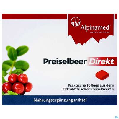 Sie sehen eine Packung ALPINAMED PREISELBEER DIREKT, 30 Stück, Produktbild: 01 ALPINAMED PREISELBEER DIREKT, 30 Stück, A-Nr.: 4100046 - 01
