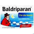 Sie sehen eine Packung BALDRIPARAN NACHT UEBERZ.TBL, 30 Stück, Produktbild: 01 BALDRIPARAN NACHT UEBERZ.TBL, 30 Stück, A-Nr.: 4452414 - 01