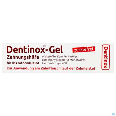 Sie sehen eine Packung DENTINOX ZAHNUNGSHILFE GEL, 10 Gramm, Produktbild: 01 DENTINOX ZAHNUNGSHILFE GEL, 10 Gramm, A-Nr.: 1325951 - 01