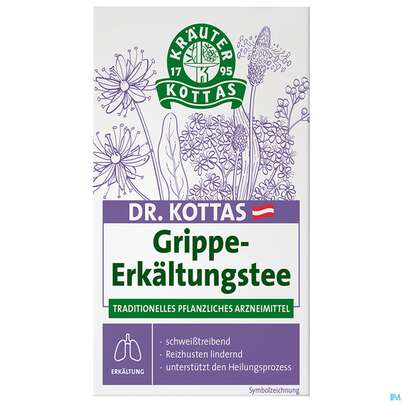 Sie sehen eine Packung Dr. Kottas Grippe-Erkältungstee, 20 Stück, Produktbild: 02 Dr. Kottas Grippe-Erkältungstee, 20 Stück, A-Nr.: 3886122 - 02