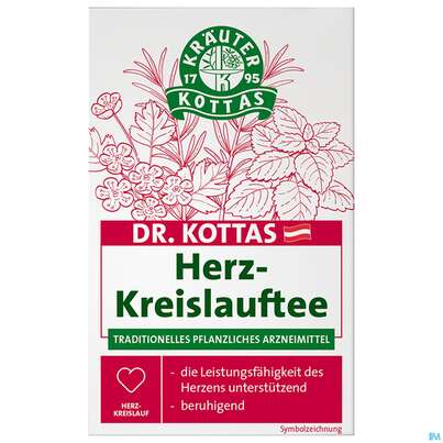 Sie sehen eine Packung Dr. Kottas Herz-Kreislauftee, 20 Stück, Produktbild: 02 Dr. Kottas Herz-Kreislauftee, 20 Stück, A-Nr.: 3886116 - 02