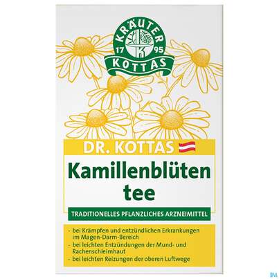 Sie sehen eine Packung Dr. Kottas Kamillenblütentee, 20 Stück, Produktbild: 02 Dr. Kottas Kamillenblütentee, 20 Stück, A-Nr.: 3886174 - 02