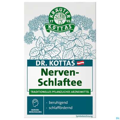 Sie sehen eine Packung Dr. Kottas Nerven-Schlaftee, 20 Stück, Produktbild: 02 Dr. Kottas Nerven-Schlaftee, 20 Stück, A-Nr.: 3886056 - 02