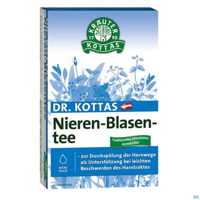Sie sehen eine Packung Dr. Kottas Nieren-Blasentee, 20 Stück, Produktbild: 01 Dr. Kottas Nieren-Blasentee, 20 Stück, A-Nr.: 3886145 - 01