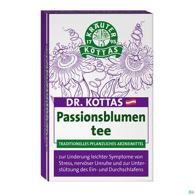 Sie sehen eine Packung Dr. Kottas Passionsblumentee, 20 Stück, Produktbild: 01 Dr. Kottas Passionsblumentee, 20 Stück, A-Nr.: 3886234 - 01
