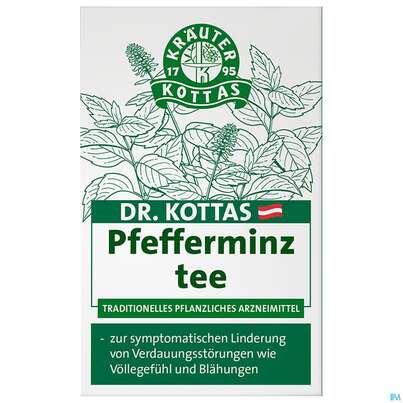 Sie sehen eine Packung Dr. Kottas Pfefferminztee, 20 Stück, Produktbild: 01 Dr. Kottas Pfefferminztee, 20 Stück, A-Nr.: 3886228 - 01