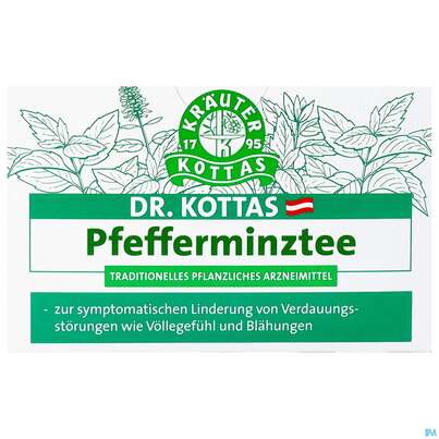 Sie sehen eine Packung Dr. Kottas Pfefferminztee, 20 Stück, Produktbild: 02 Dr. Kottas Pfefferminztee, 20 Stück, A-Nr.: 3886228 - 02