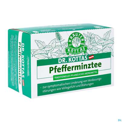Sie sehen eine Packung Dr. Kottas Pfefferminztee, 20 Stück, Produktbild: 03 Dr. Kottas Pfefferminztee, 20 Stück, A-Nr.: 3886228 - 03