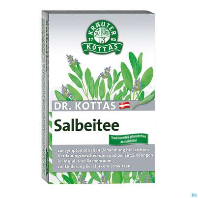 Sie sehen eine Packung Dr. Kottas Salbeitee, 20 Stück, Produktbild: 01 Dr. Kottas Salbeitee, 20 Stück, A-Nr.: 3886263 - 01