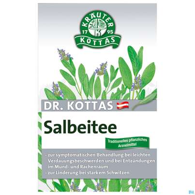 Sie sehen eine Packung Dr. Kottas Salbeitee, 20 Stück, Produktbild: 02 Dr. Kottas Salbeitee, 20 Stück, A-Nr.: 3886263 - 02