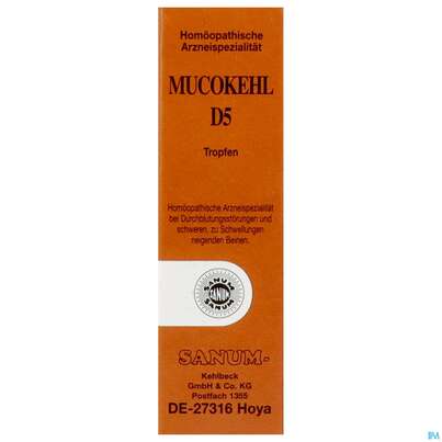 Sie sehen eine Packung MUCOKEHL D 5 TR, 10 Milliliter, Produktbild: 01 MUCOKEHL D 5 TR, 10 Milliliter, A-Nr.: 0991315 - 01