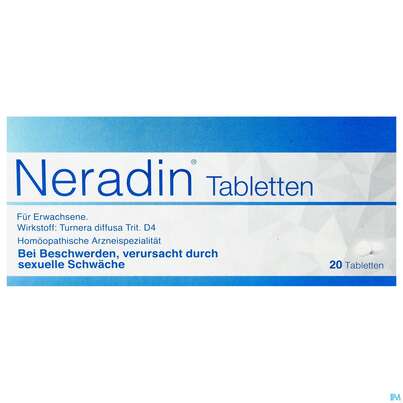 Sie sehen eine Packung NERADIN TBL, 20 Stück, Produktbild: 01 NERADIN TBL, 20 Stück, A-Nr.: 4466764 - 01