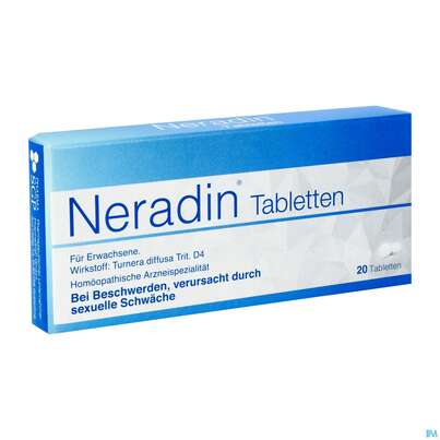 Sie sehen eine Packung NERADIN TBL, 20 Stück, Produktbild: 02 NERADIN TBL, 20 Stück, A-Nr.: 4466764 - 02