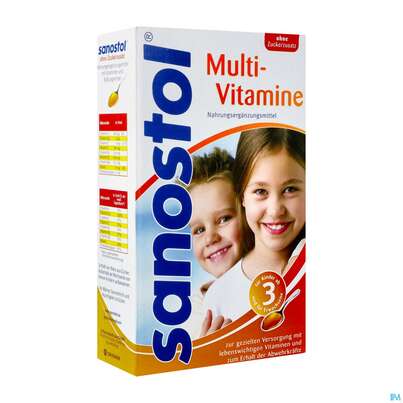 Sie sehen eine Packung SANOSTOL MULTIVIT SFT OZ, 460 Milliliter, Produktbild: 02 SANOSTOL MULTIVIT SFT OZ, 460 Milliliter, A-Nr.: 3945043 - 02