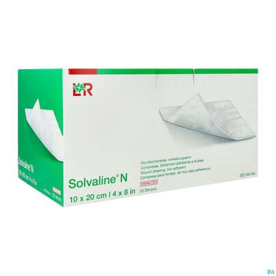 Sie sehen eine Packung Solvaline N-kompresse Steril 10x 20cm 50st, Produktbild: 02 Solvaline N-kompresse Steril 10x 20cm 50st, A-Nr.: 1519750 - 02