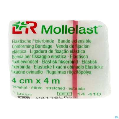 Sie sehen eine Packung Mullbinden Mollelast Cello 4mx 4cm 1st, Produktbild: 02 Mullbinden Mollelast Cello 4mx 4cm 1st, A-Nr.: 3136875 - 02