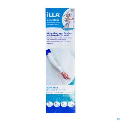 Sie sehen eine Packung Duschschutz Illa +klebeverschluss Arm Kurz 5st, Produktbild: 02 Duschschutz Illa +klebeverschluss Arm Kurz 5st, A-Nr.: 2203842 - 02