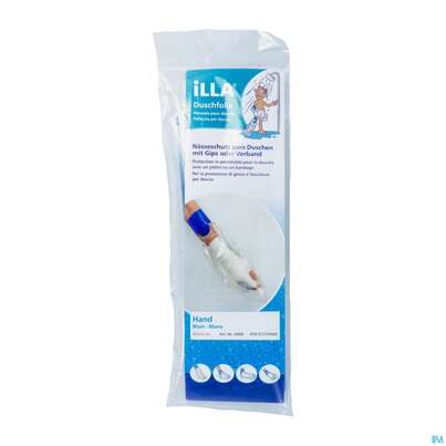 Sie sehen eine Packung Duschschutz Illa +klebeverschluss Hand 5st, Produktbild: 02 Duschschutz Illa +klebeverschluss Hand 5st, A-Nr.: 0878228 - 02