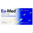 Sie sehen eine Packung EU-MED SCHMERZTBL 200MG, 10 Stück, Produktbild: 01 EU-MED SCHMERZTBL 200MG, 10 Stück, A-Nr.: 2442647 - 01