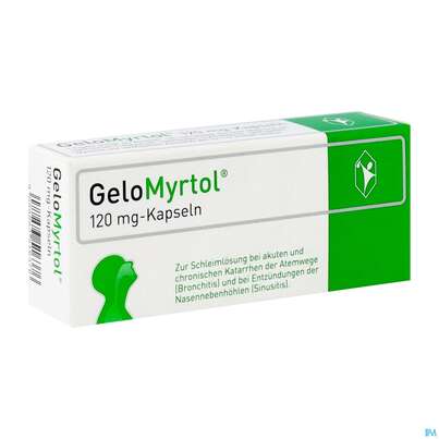 Sie sehen eine Packung GELOMYRTOL KPS 120MG, 20 Stück, Produktbild: 02 GELOMYRTOL KPS 120MG, 20 Stück, A-Nr.: 3516371 - 02