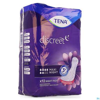 Sie sehen eine Packung Inkontinenz Tena/lady Discreet Einlage Maxi Night 760921 12st, Produktbild: 02 Inkontinenz Tena/lady Discreet Einlage Maxi Night 760921 12st, A-Nr.: 3478311 - 02