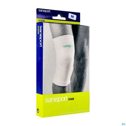 Sie sehen eine Packung Kniebandagen Sanisport M Nr 22 1st, Produktbild: 02 Kniebandagen Sanisport M Nr 22 1st, A-Nr.: 1616542 - 02
