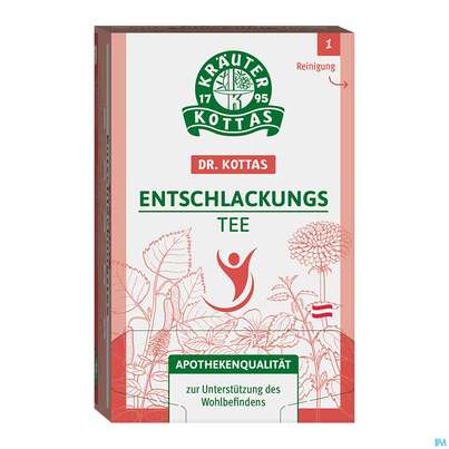 Sie sehen eine Packung Dr. Kottas Entschlackungstee, 20 Stück, Produktbild: 01 Dr. Kottas Entschlackungstee, 20 Stück, A-Nr.: 3886406 - 01