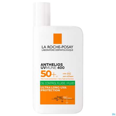 Sie sehen eine Packung La Roche-Posay Anthelios Oil Control Fluid UVMune 400 LSF50+, 50 Milliliter, Produktbild: 02 La Roche-Posay Anthelios Oil Control Fluid UVMune 400 LSF50+, 50 Milliliter, A-Nr.: 5696503 - 02