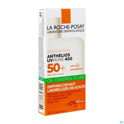 Sie sehen eine Packung La Roche-Posay Anthelios Oil Control Fluid UVMune 400 LSF50+, 50 Milliliter, Produktbild: 03 La Roche-Posay Anthelios Oil Control Fluid UVMune 400 LSF50+, 50 Milliliter, A-Nr.: 5696503 - 03